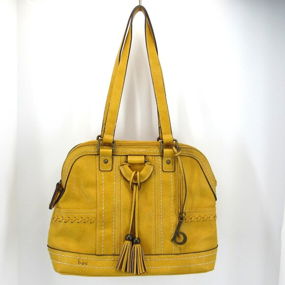 b.o.c. Women's Mustard Yellow Double Handle Shoulder Bag with Tassel & Charm - Picture 1 of 13